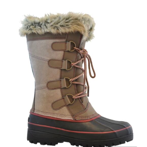 KHOMBU Womens North Star Snow Waterproof Winter Boots Tan Size 9M - Picture 2 of 13